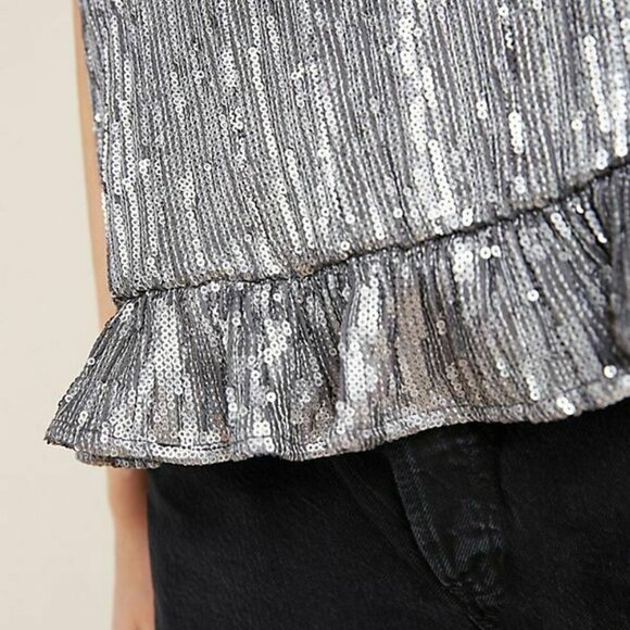 Anthropologie Amelie Beaded Cami Silver - Picture 3 of 4